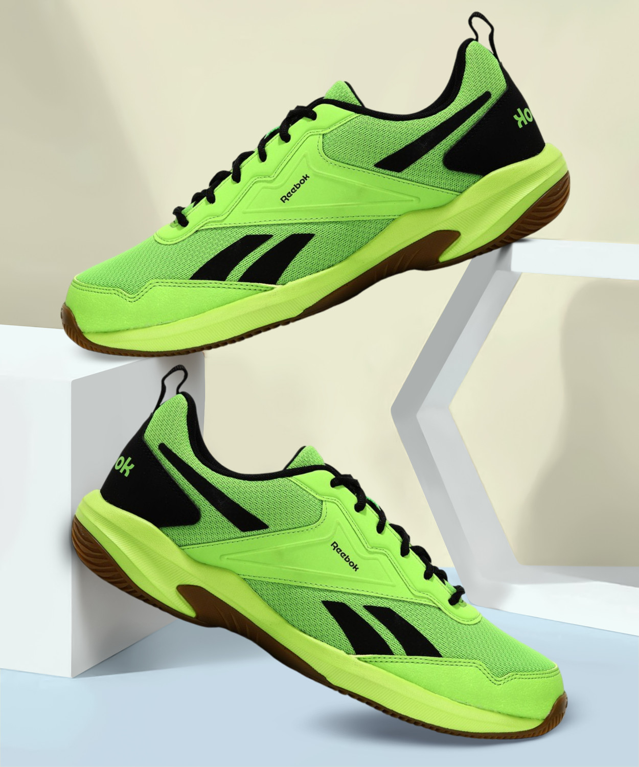 Image of REEBOK Badminton Shoes For Men (Green , 8)