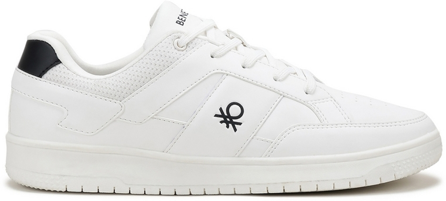Image of United Colors of Benetton Perforations Lace-Up Sneakers Sneakers For Men (White , 10)