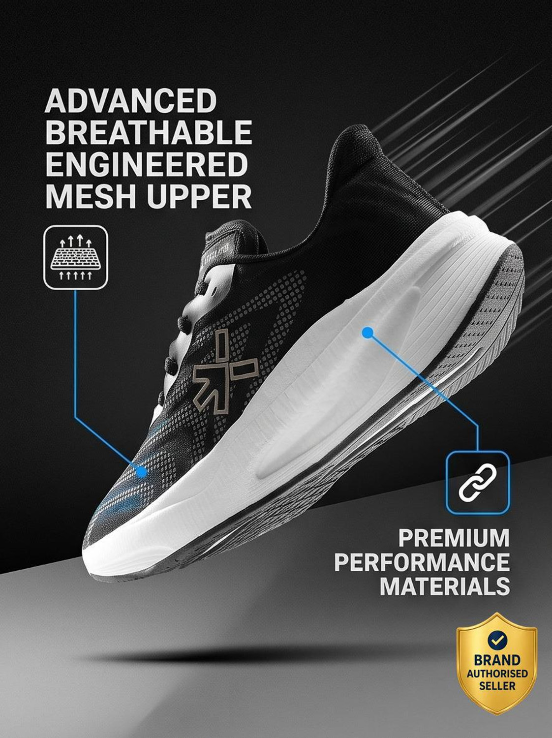 Image of HRX by Hrithik Roshan RC-110W GREY Training & Gym Shoes For Men (Grey , 8)