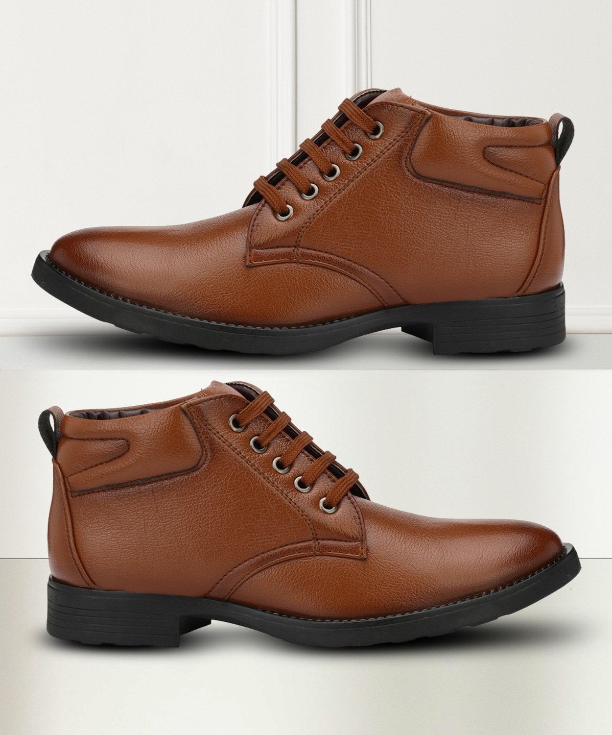 Image of Vellinto MILET Casual Boots For Men ll Synthetic Leather Boots Casuals For Men Boots For Men (Brown , 6)