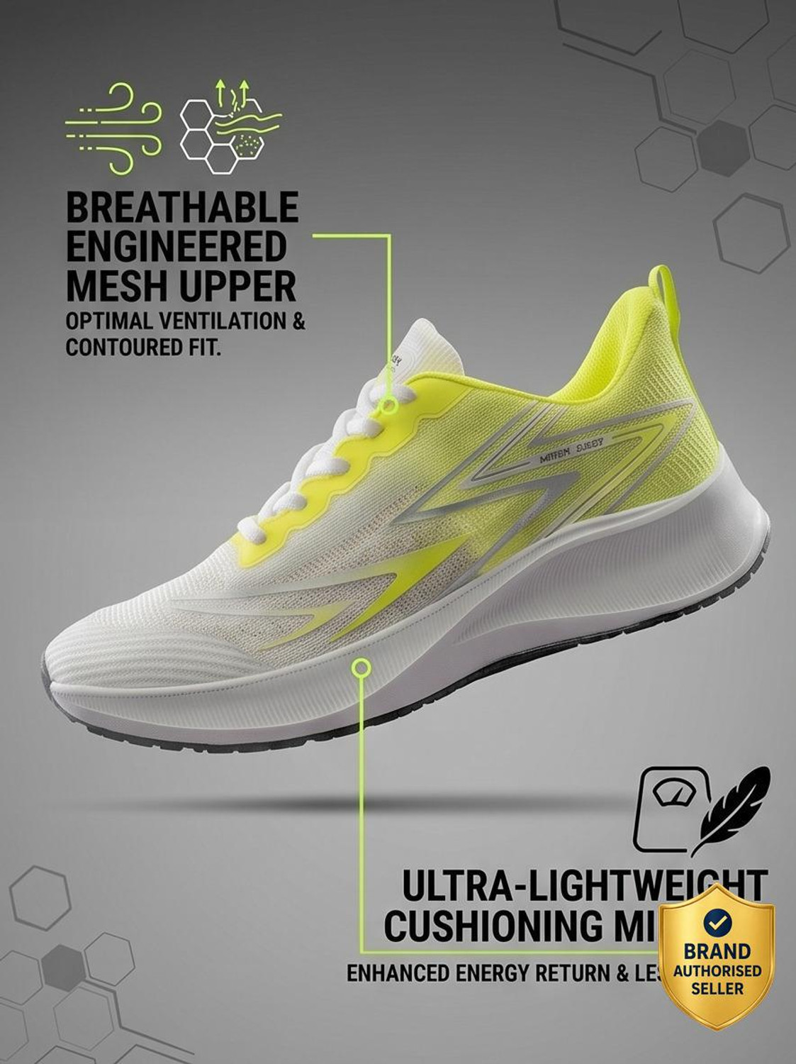 HRX by Hrithik Roshan Men's White Running Shoes - Image 6