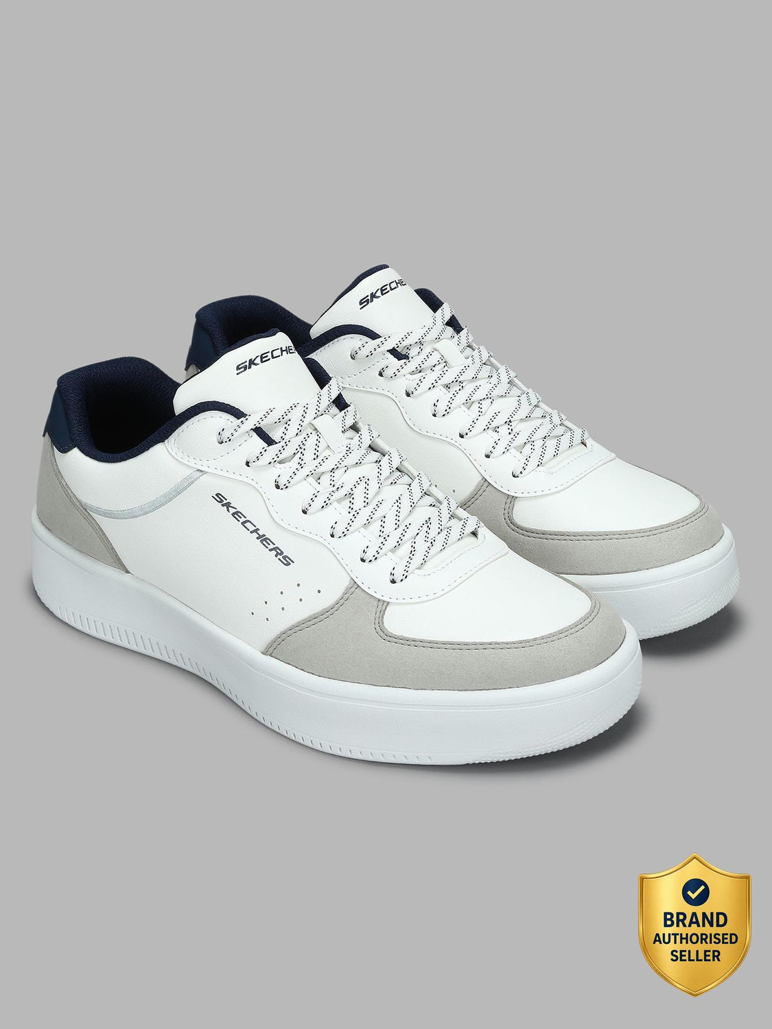 Image of Skechers Men COURT BREAK - DOUBLE VENTED Casual Slip Ins Sneakers Casuals For Men (White , 12)