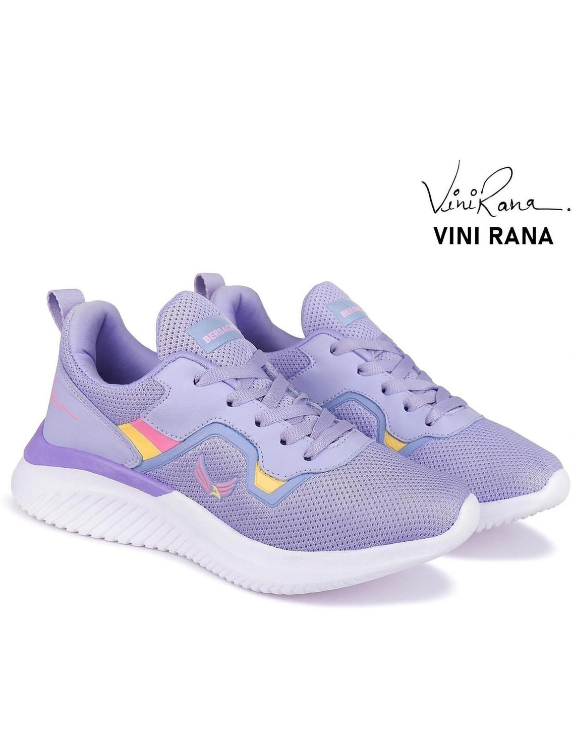 Image of NEWFEEL Many Walking Shoes For Women (White, Purple, 7 UK /India)