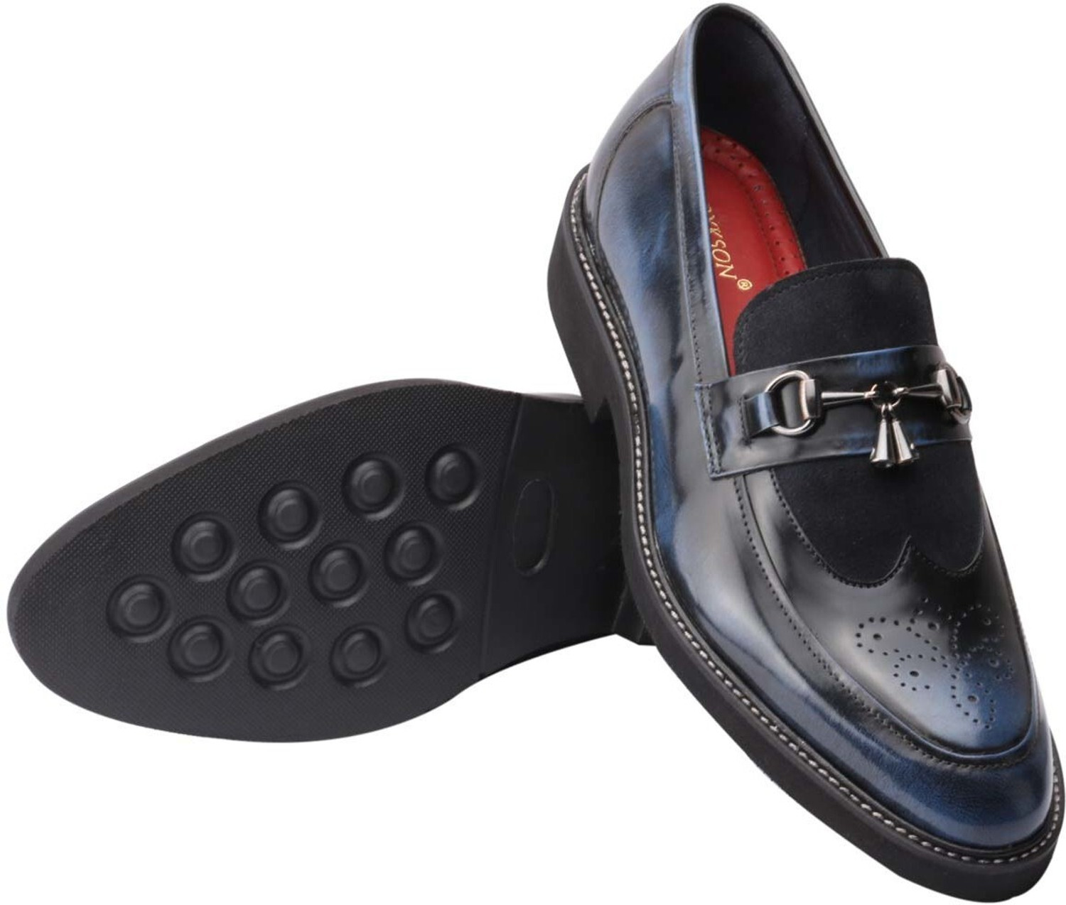 Image of Harrykson London CAMBERLEY Luxury Men's Genuine Leather Semi Casual Mocassin For Men (Navy , 6)