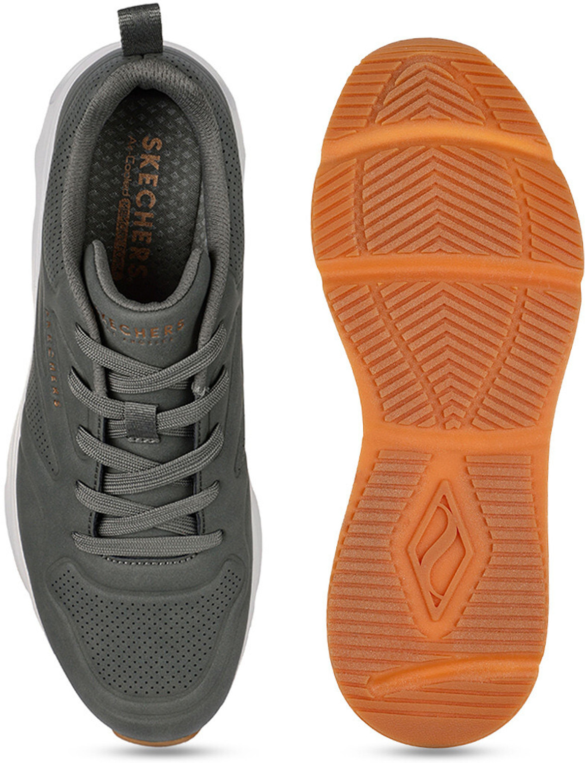 Image of Skechers Men Tres-Air Uno - Casairal Casual Shoes Casuals For Men (Olive , 12)