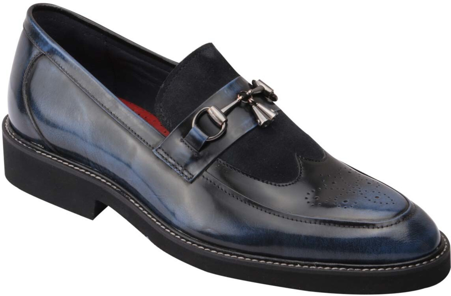 Image of Harrykson London CAMBERLEY Luxury Men's Genuine Leather Semi Casual Mocassin For Men (Navy , 6)