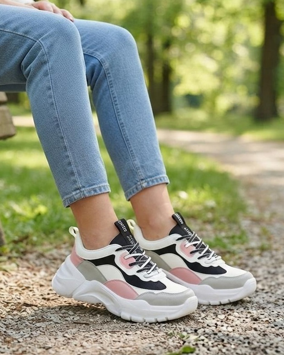 Image of Fabbmate Sneakers For Women (White , 4)