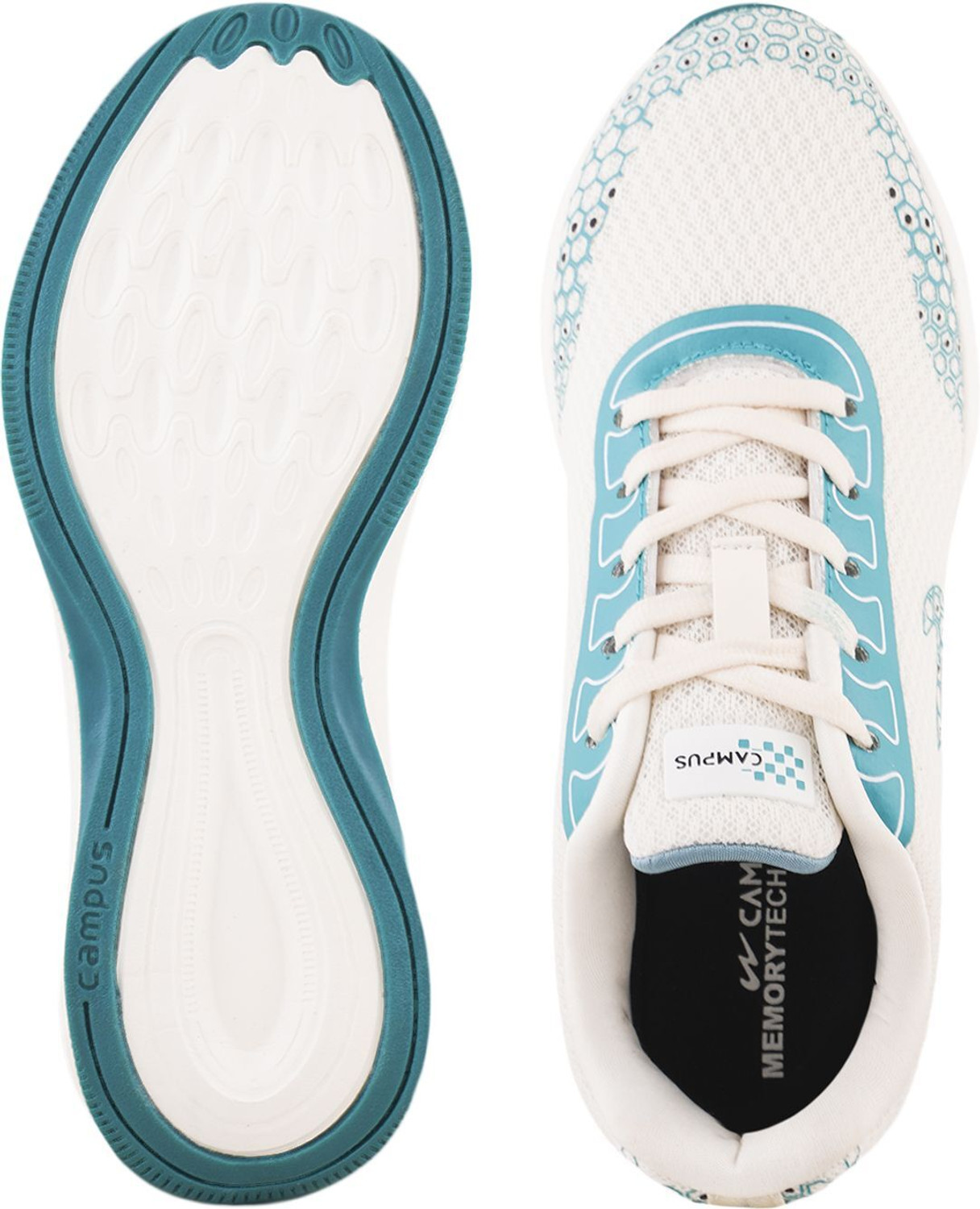 Image of CAMPUS BEACH | Running, Training /Gym Shoes for Women | Lightweight Comfortable Footwear Running Shoes For Women (Off White, Green , 4)