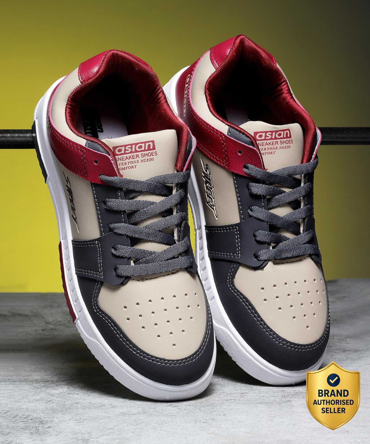 asian Tarzan-04 Beige Sneakers - Image 1
