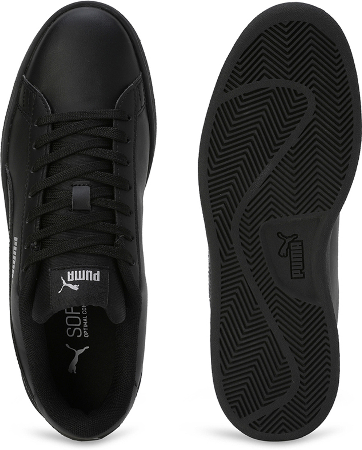 Image of PUMA Smashic Sneakers For Men (Black , 12)