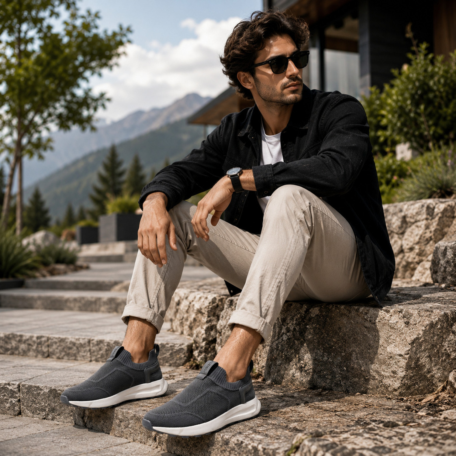 Image of Plaeto EZPlay Walking Shoes | Comfortable Lightweight with Breathable Mesh Slip On Sneakers For Men (Blue, Grey , 8)
