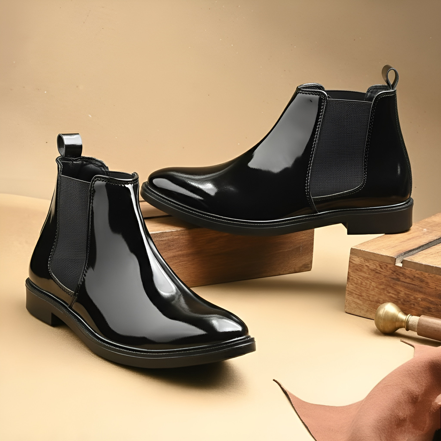 Pocy Chelsea Boots For Men Black - Image 6