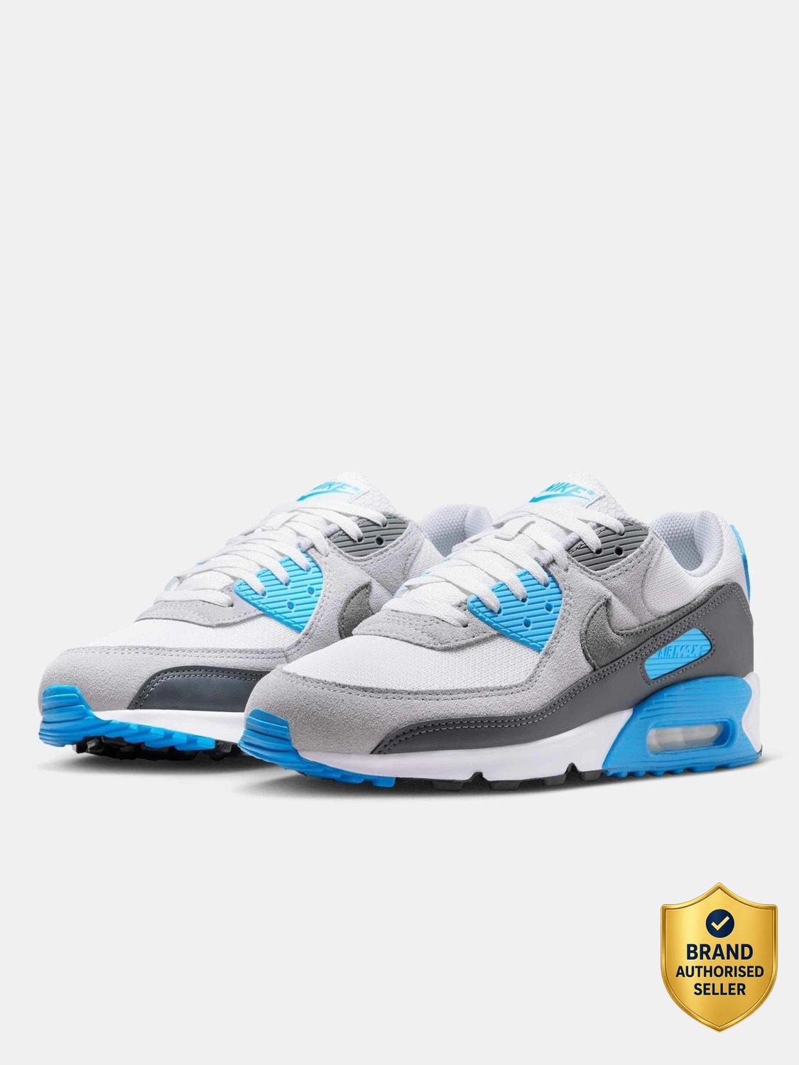 NIKE Air Max 90 Sneakers For Men (Grey , 8) - Image 1
