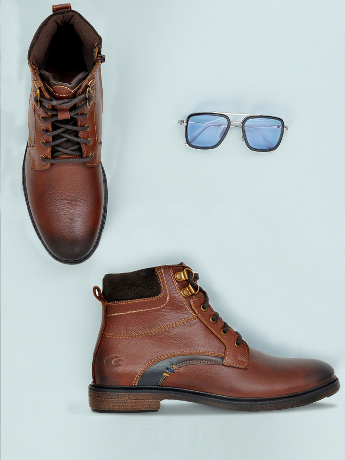 Allen Cooper Men's Premium Leather Ankle Boots - Image 1