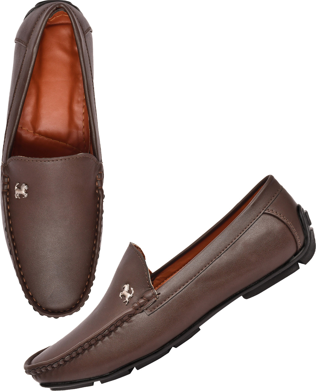 Image of Kuiq Geniune Synthetic Leather Trendy,Lightweight,Outdoor,Stylish,Partwear Loafers For Men (Brown , 7)