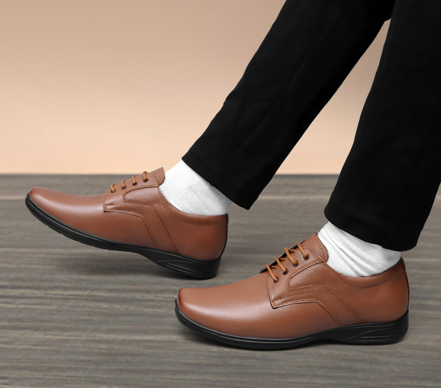 Image of Michael Angelo Formal Shoes For Men (Tan , 5)