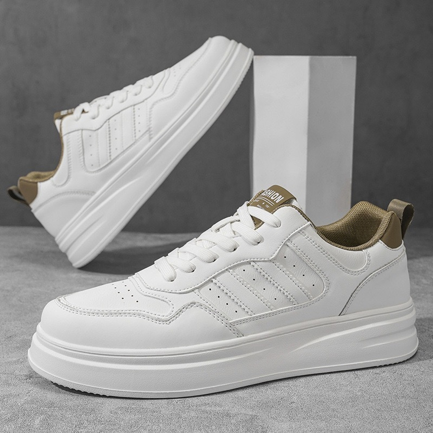 Fition Trendy Casual White Sneakers - Image 1
