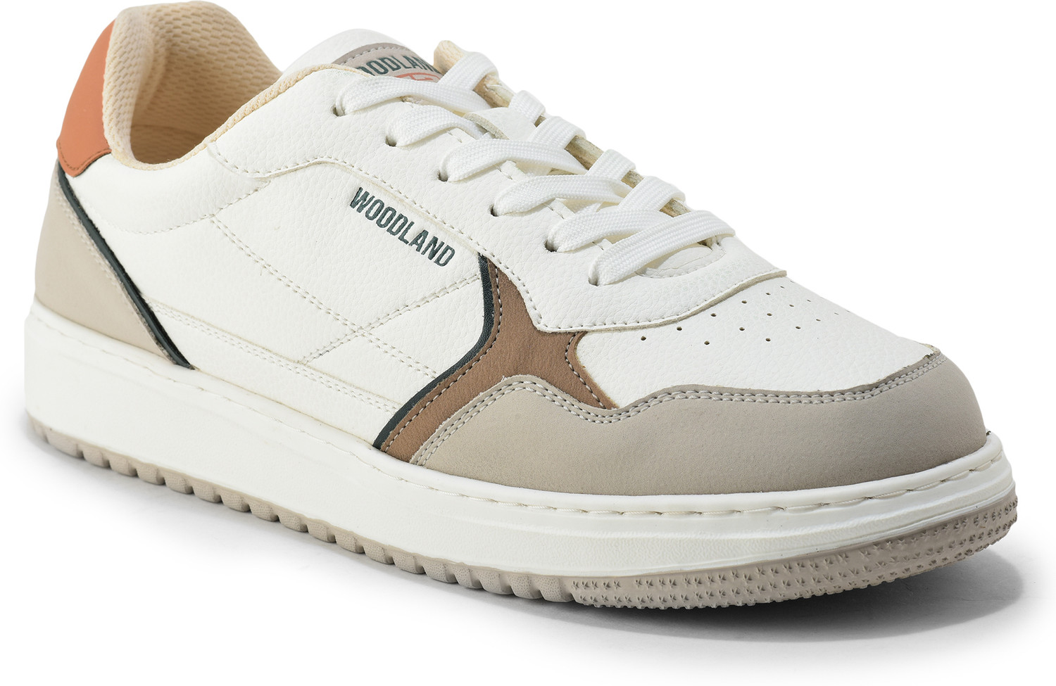 Image of WOODLAND Casual Daily Wear Lightweight Breathable Comfortable Sneakers For Men (White , 7)