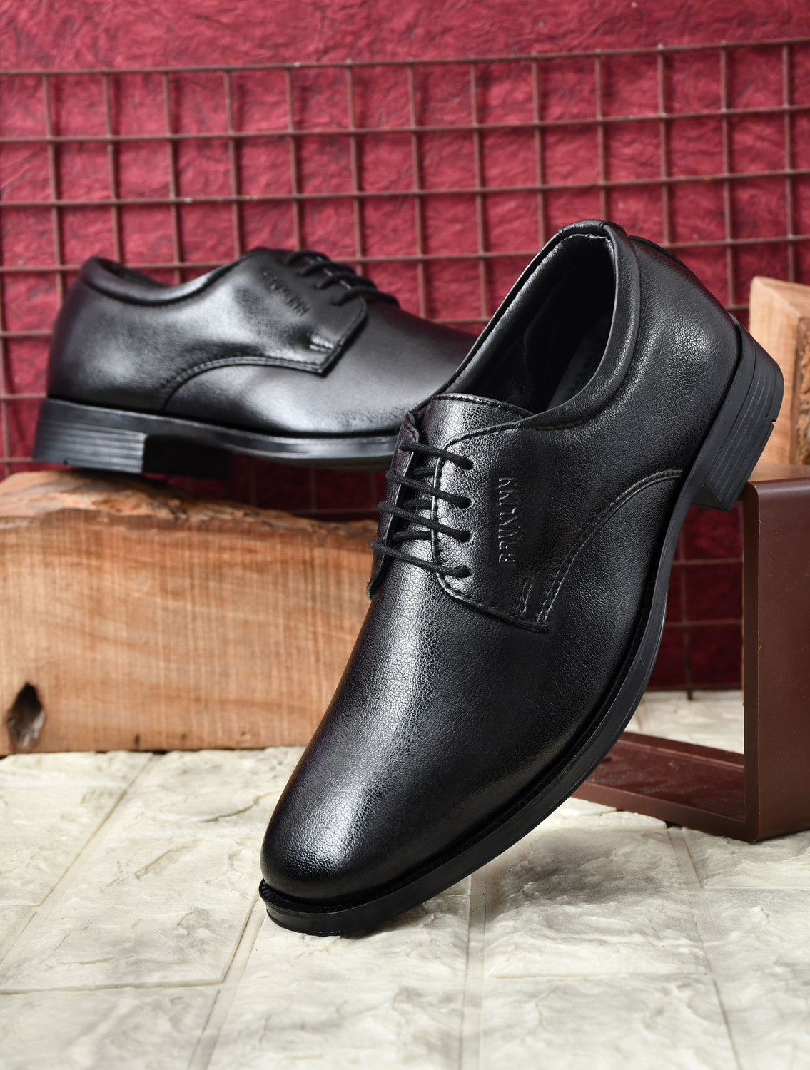 Image of SAN FRISSCO Lace-Up Boots for Men|Office Wear Formal Boots For Men|Comfortable Trending Lace Up For Men (Black , 8)
