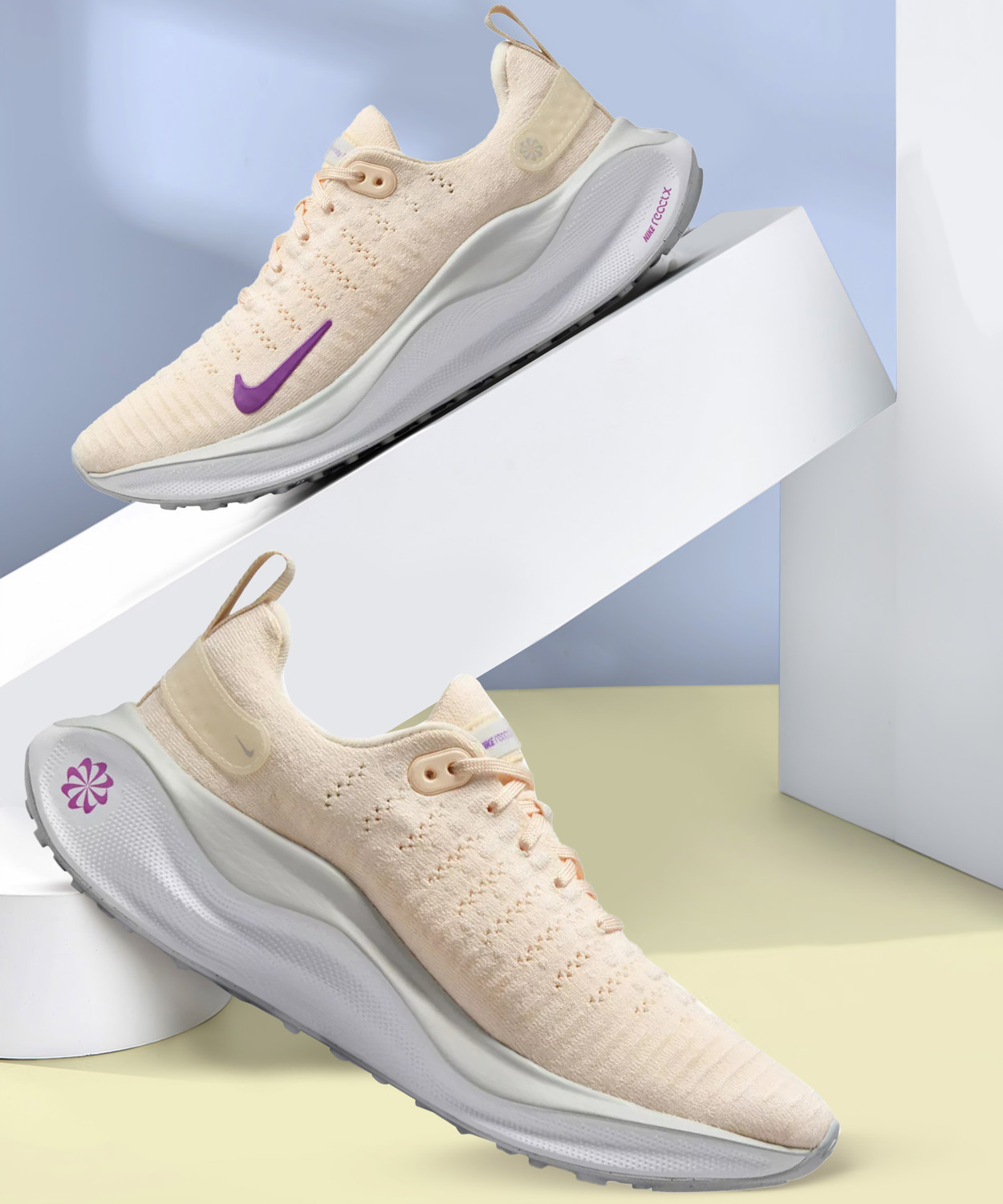 Image of W NIKE REACTX INFINITY RUN 4 Running Shoes For Women (Beige , 3.5)