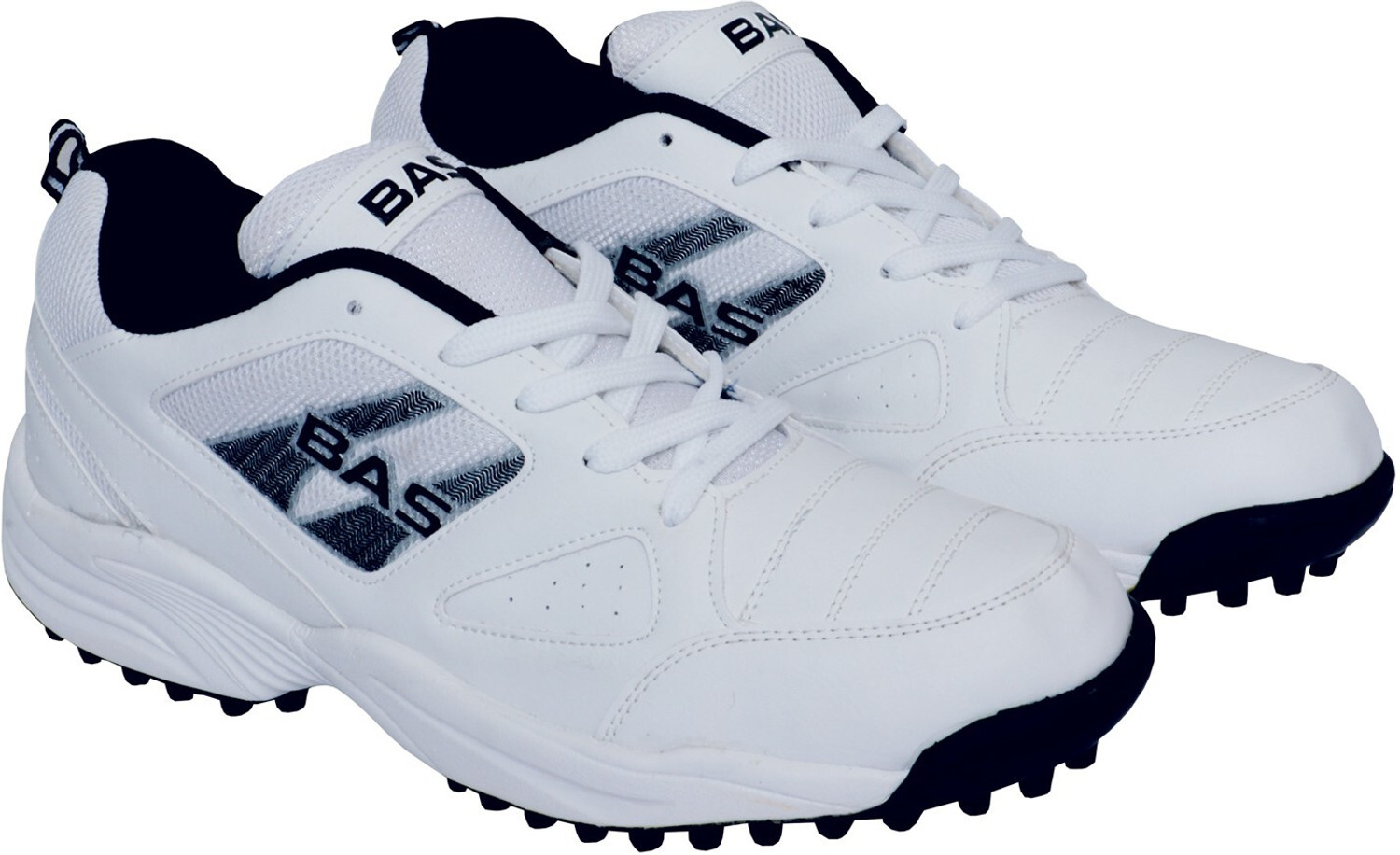 Image of BAS Vampire 001 CRICKET RUBBER STUD Cricket Shoes For Men (White, Black , 5)