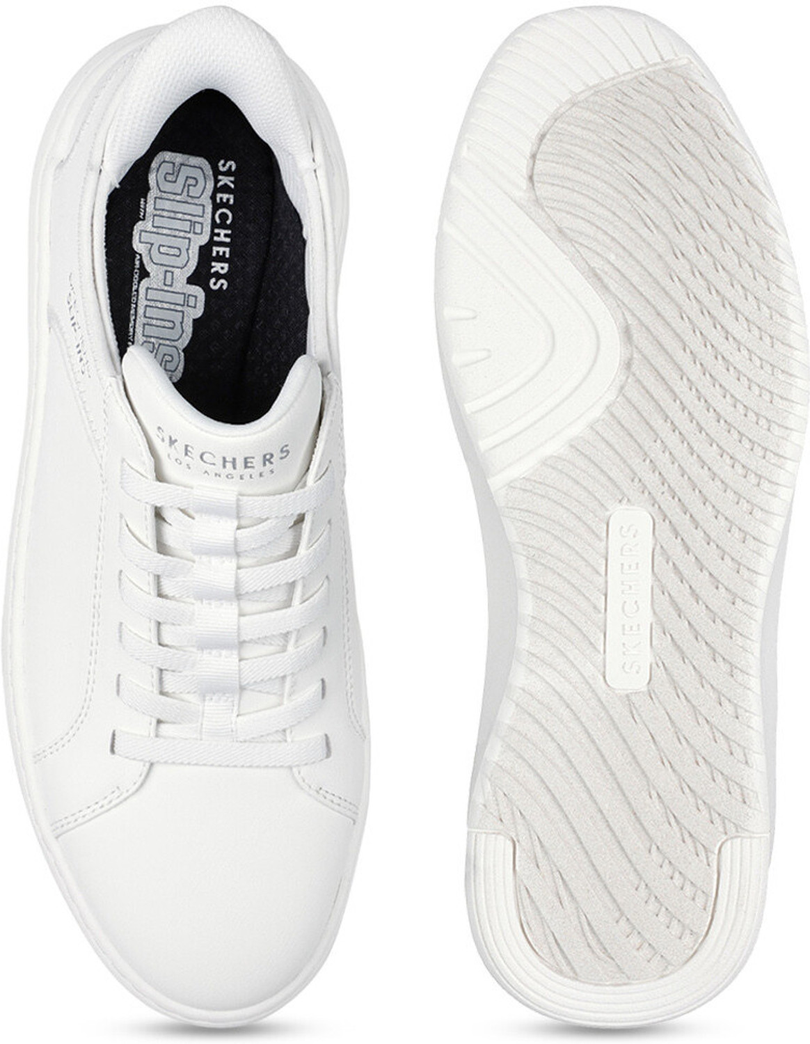 Image of Skechers Men COURT BREAK - DOUBLE VENTED Casual Slip Ins Sneakers Casuals For Men (White , 12)