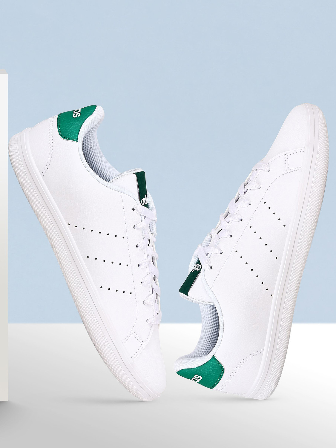 Image of United Colors of Benetton Perforations Lace-Up Sneakers Sneakers For Men (White , 8)