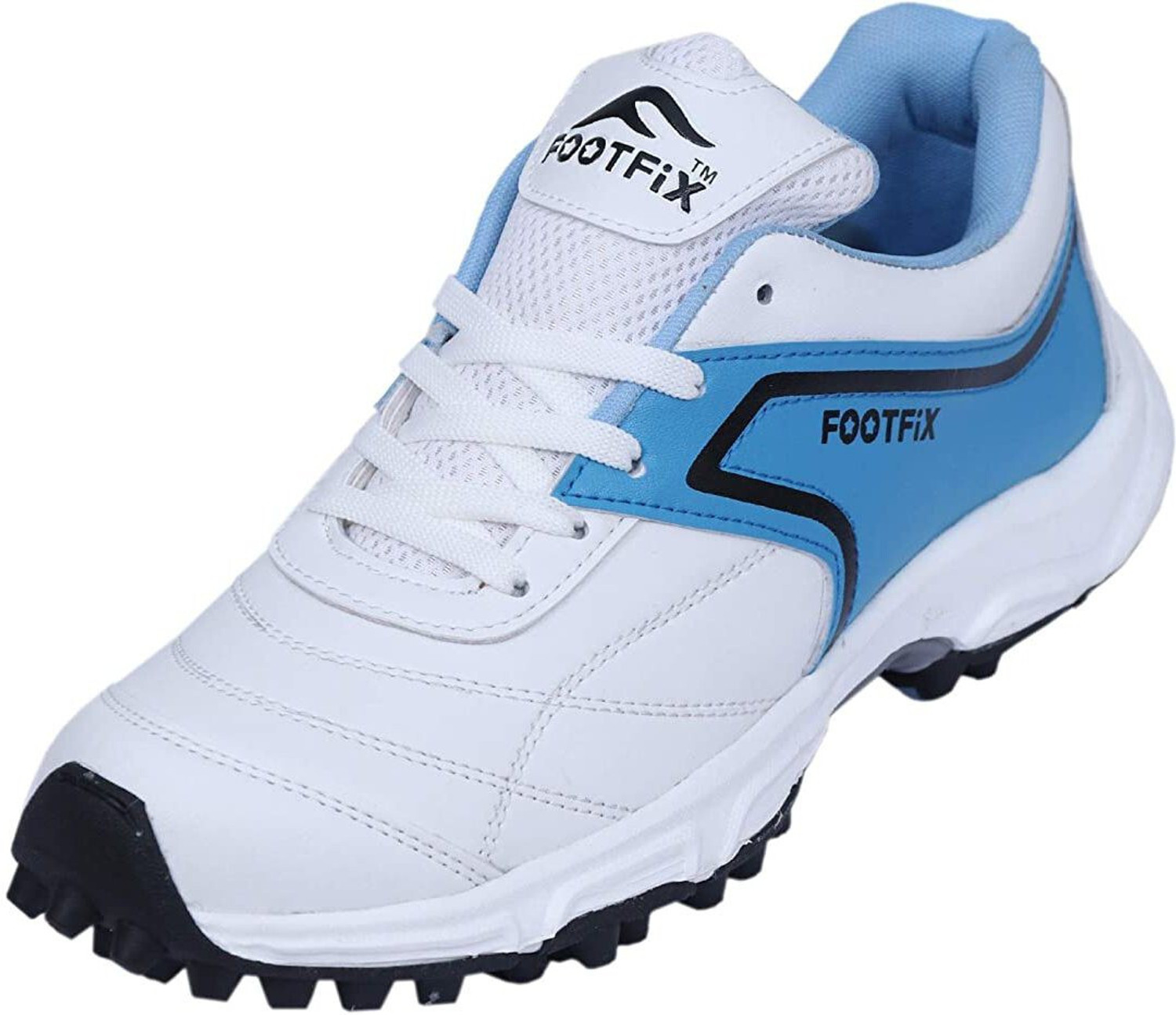 Image of BAS Vampire 001 CRICKET RUBBER STUD Cricket Shoes For Men (White, Black , 5)