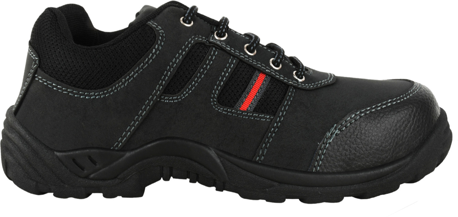 Image of FOOT TRENDS PVC Safety shoes with steel toes for industrial, construction and warehouse use For Men (Black , 8)