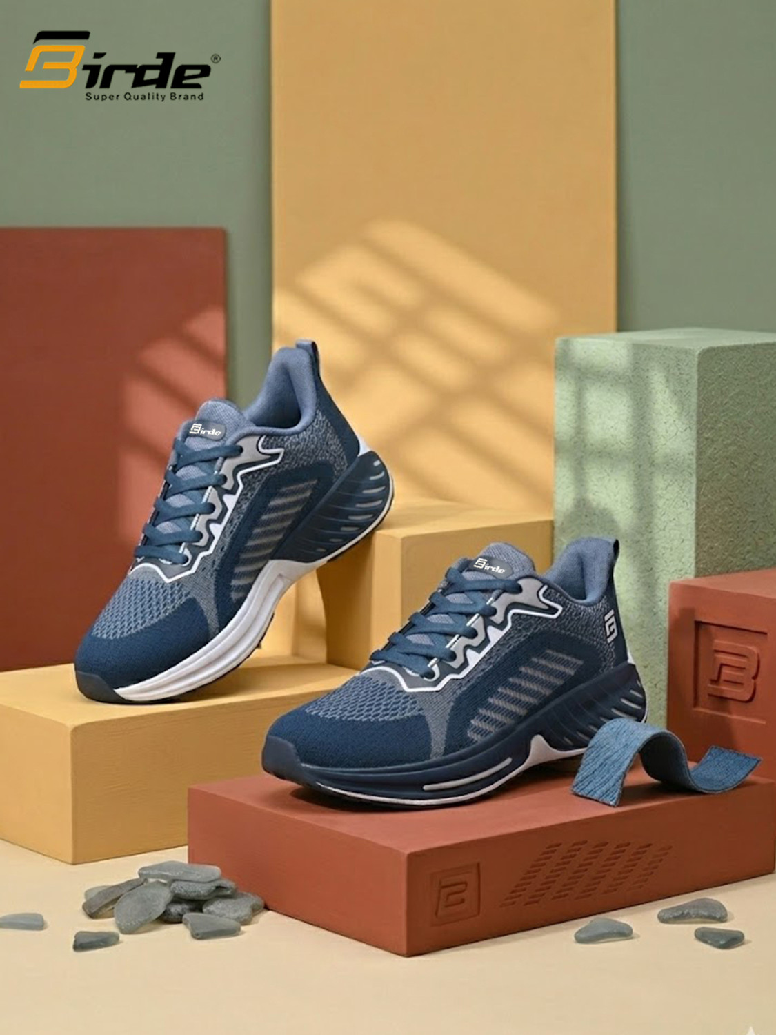 Image of FOOTFIX Men's SPECTRUM Navy Badminton Shoes For Men Badminton Shoes For Men (Blue , 6)
