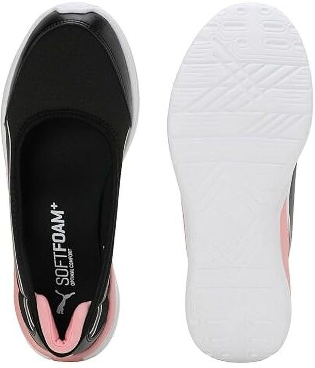 Image of PUMA FLAIRA SOFTRIDE SPORTY BALLERINA Sneakers For Women (Black , 7)