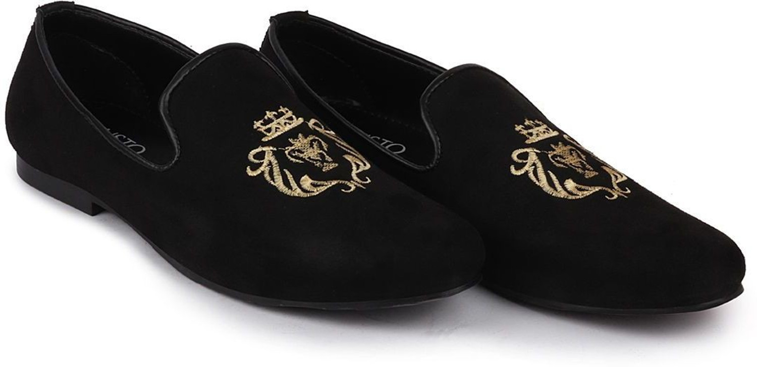 Image of FAUSTO Party Wedding Occasion Festive Comfort Lightweight Slip On Shoes Loafers For Men (Black, 10)