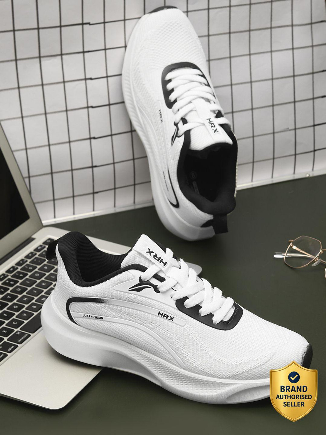 Image of HRX by Hrithik Roshan RC-110W GREY Training & Gym Shoes For Men (Grey , 8)