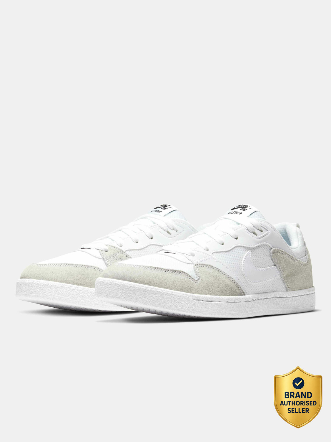 Nike SB Alleyoop Skateboard Shoes (White, UK 9) - Image 1