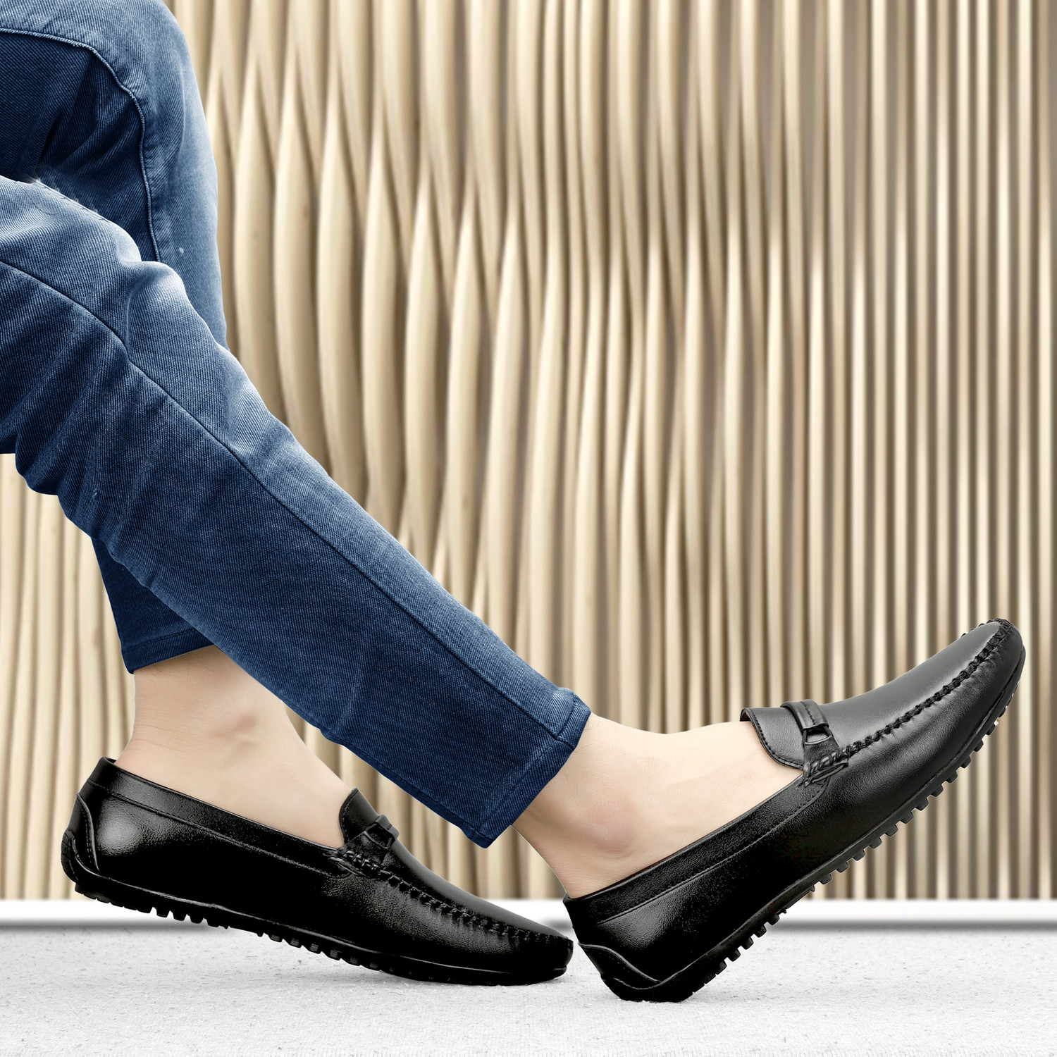 Image of aRICS ATTRACTIVE PARTY WEAR LOAFERS SHOES FOR MEN Loafers For Men (Black , 6)
