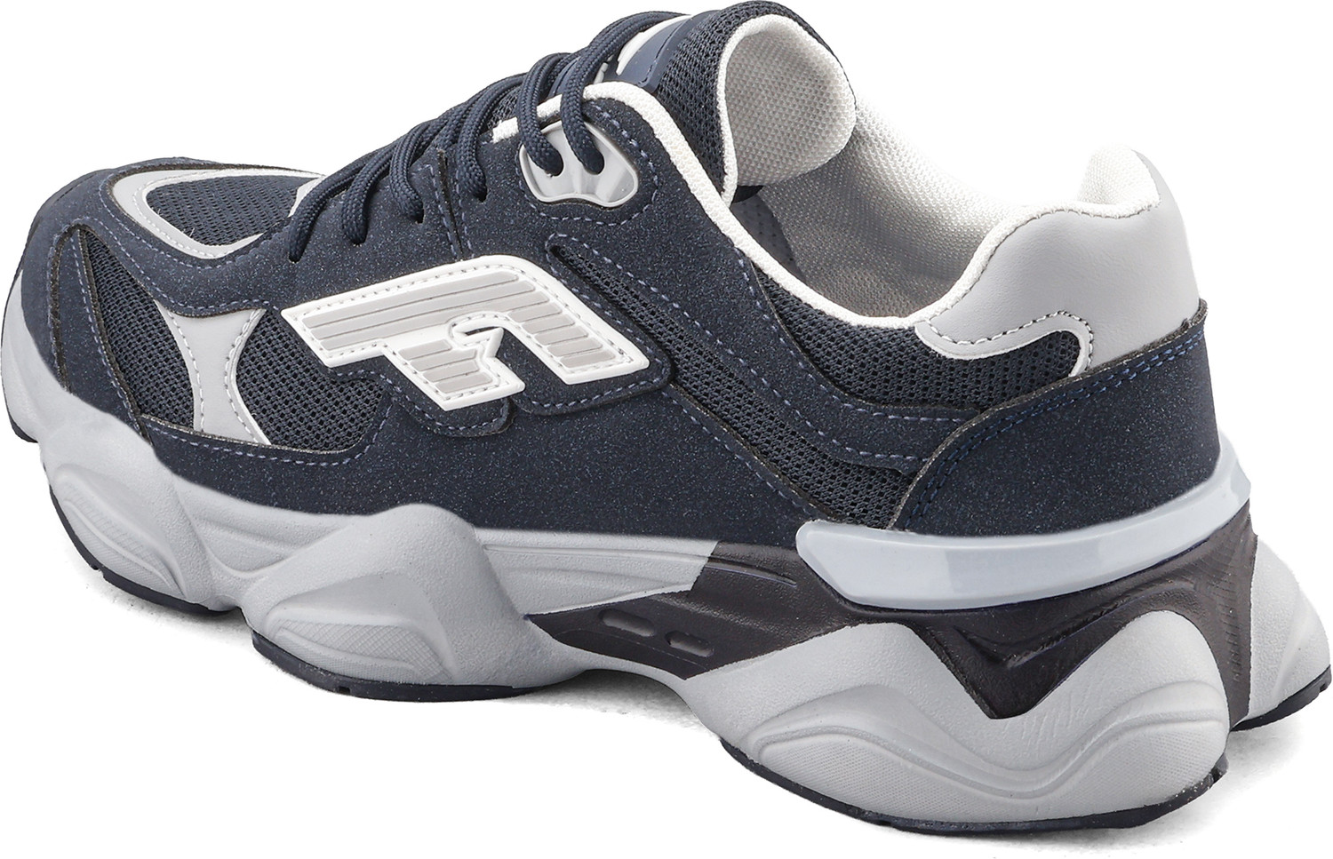 Image of asian Quantum-61 Men's Chunky Casual Sneakers with Memory Foam & Mesh Style Running Shoes For Men (Navy , 6)