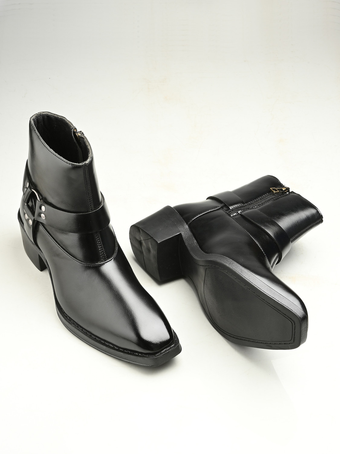 Image of Monkstory Cosmopolitan Contrast Penny Loafers - Black /White Loafers For Men (Black, White , 10)