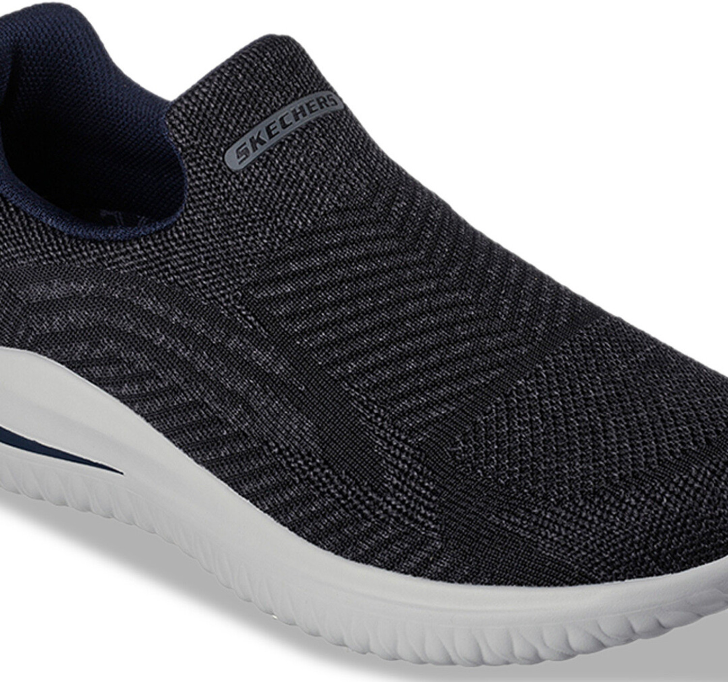 Image of Skechers DELSON 3 Men Textured Round Toe Slip On Casual Sneakers Casuals For Men (Black , 12)