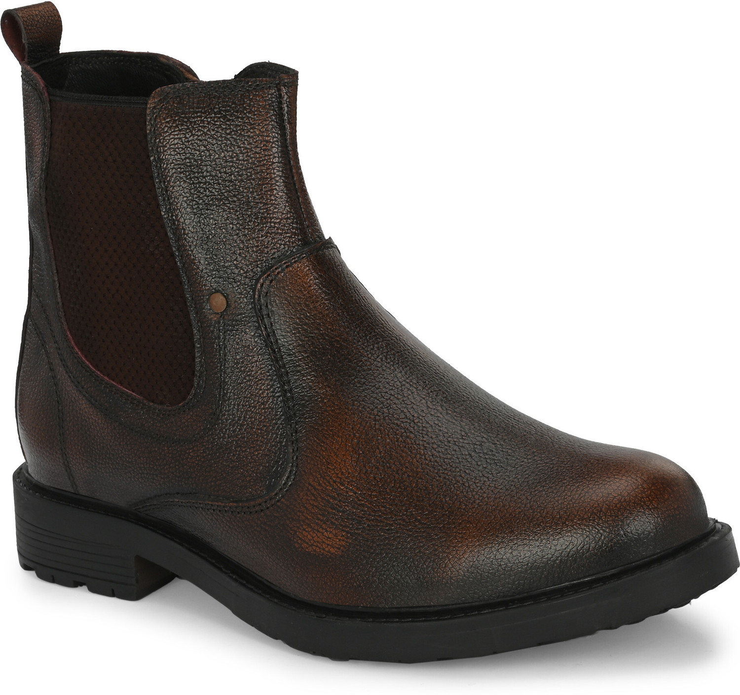 Image of GALEX 100% Genuine Leather Chelsea Boots for Men | Cushioned Insole, Slip-Resistance Boots For Men (Brown , 10)