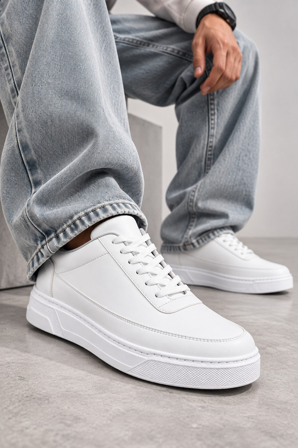 Image of Kadak Collection Sneakers For Men (White , 10)