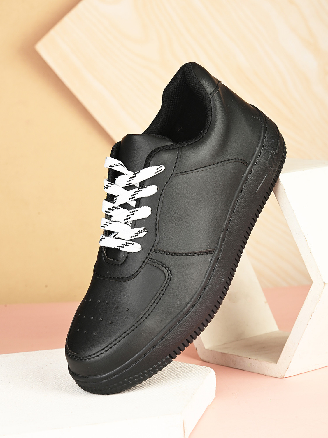 Image of Roadster RDWAJ3943 Lightweight Comfort Summer Trendy Premium Stylish Sneakers For Women (Black , 7)