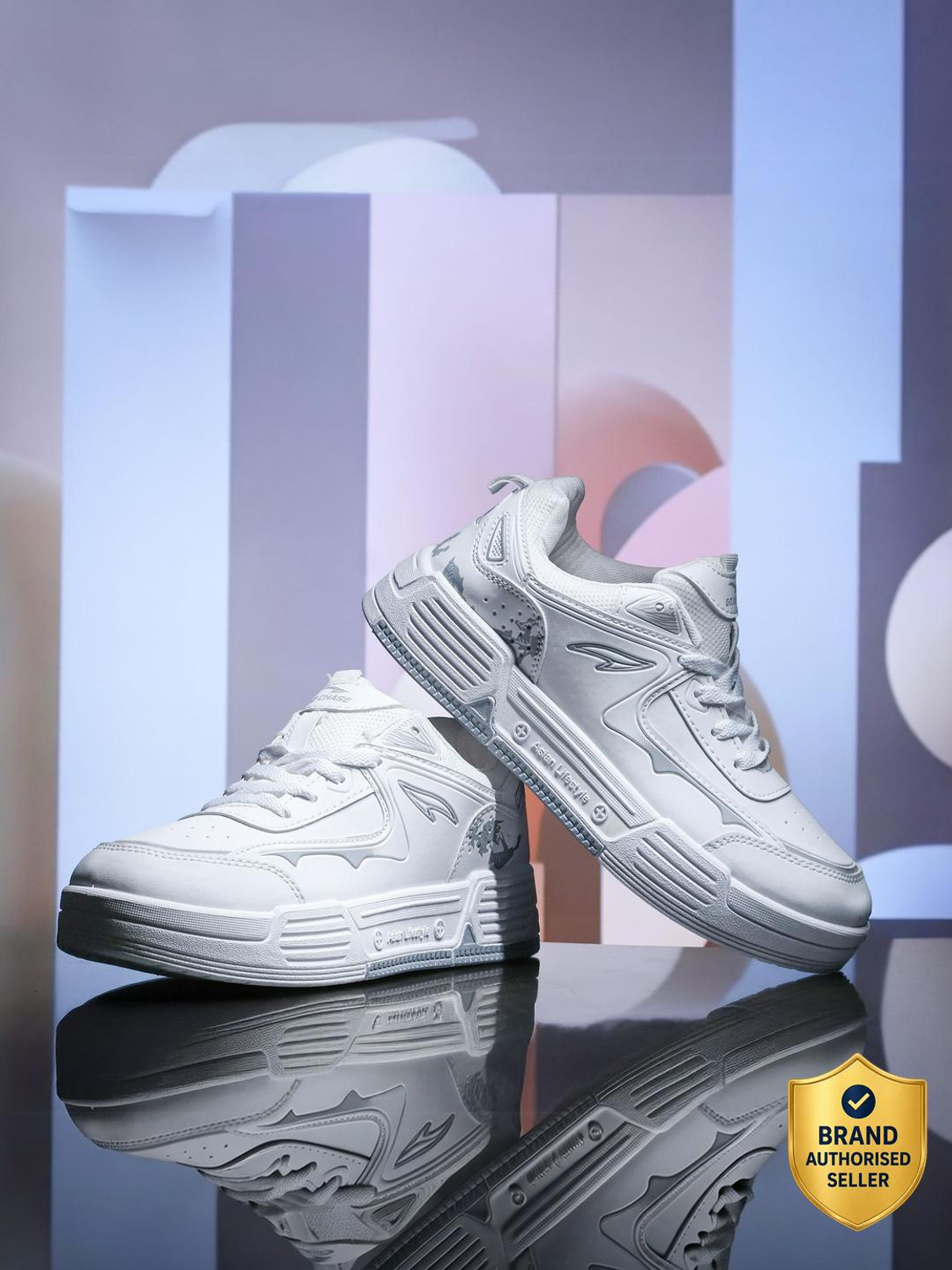 Image of asian Casual Sneaker Shoes for Men | Soft Cushioned Insole || Urban-15 Sneakers For Men (White, Black , 10)