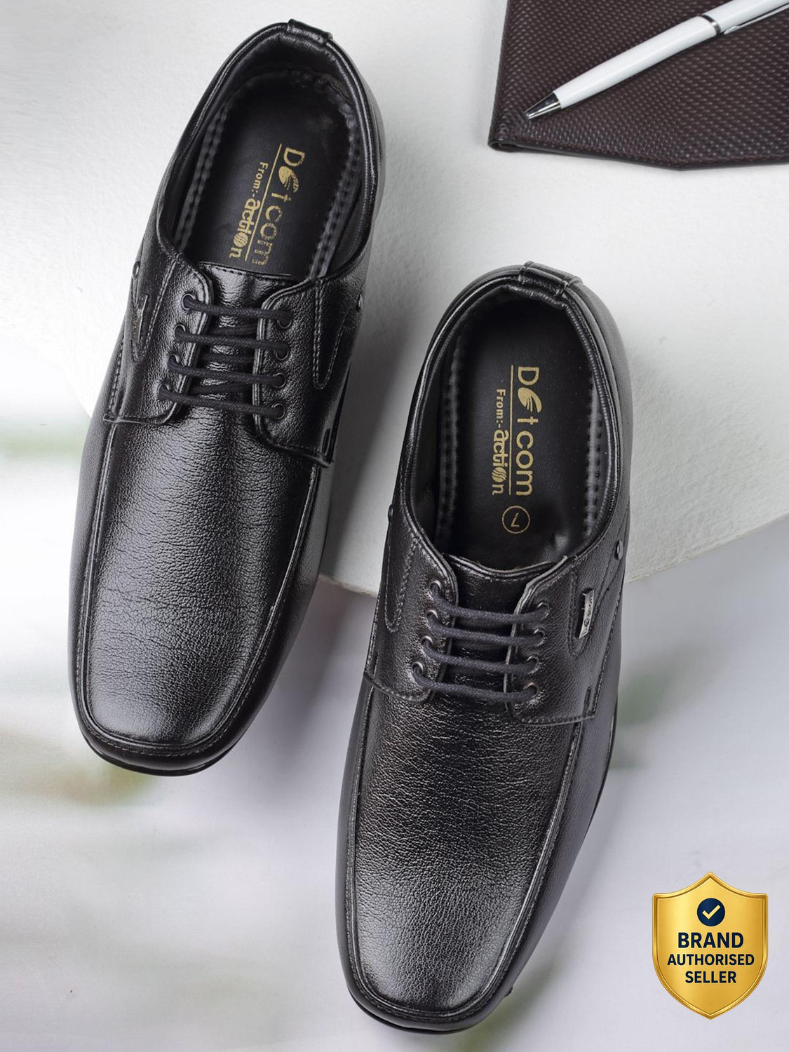 Image of VEOGO Comfortable Stylish Formal Derby Laceup Party Wear Shoes for Men Lace Up For Men (Black , 7)