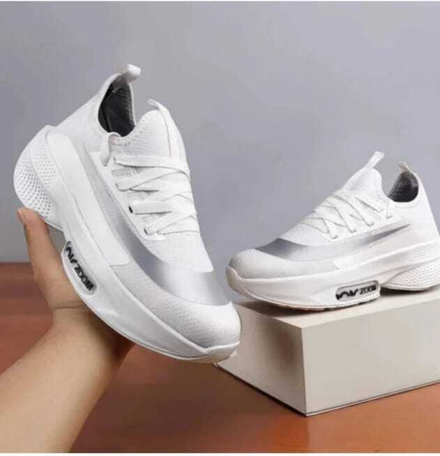 Image of ZACIO MagMax IMP Premium Quality Running Sneakers For Men (White , 6)