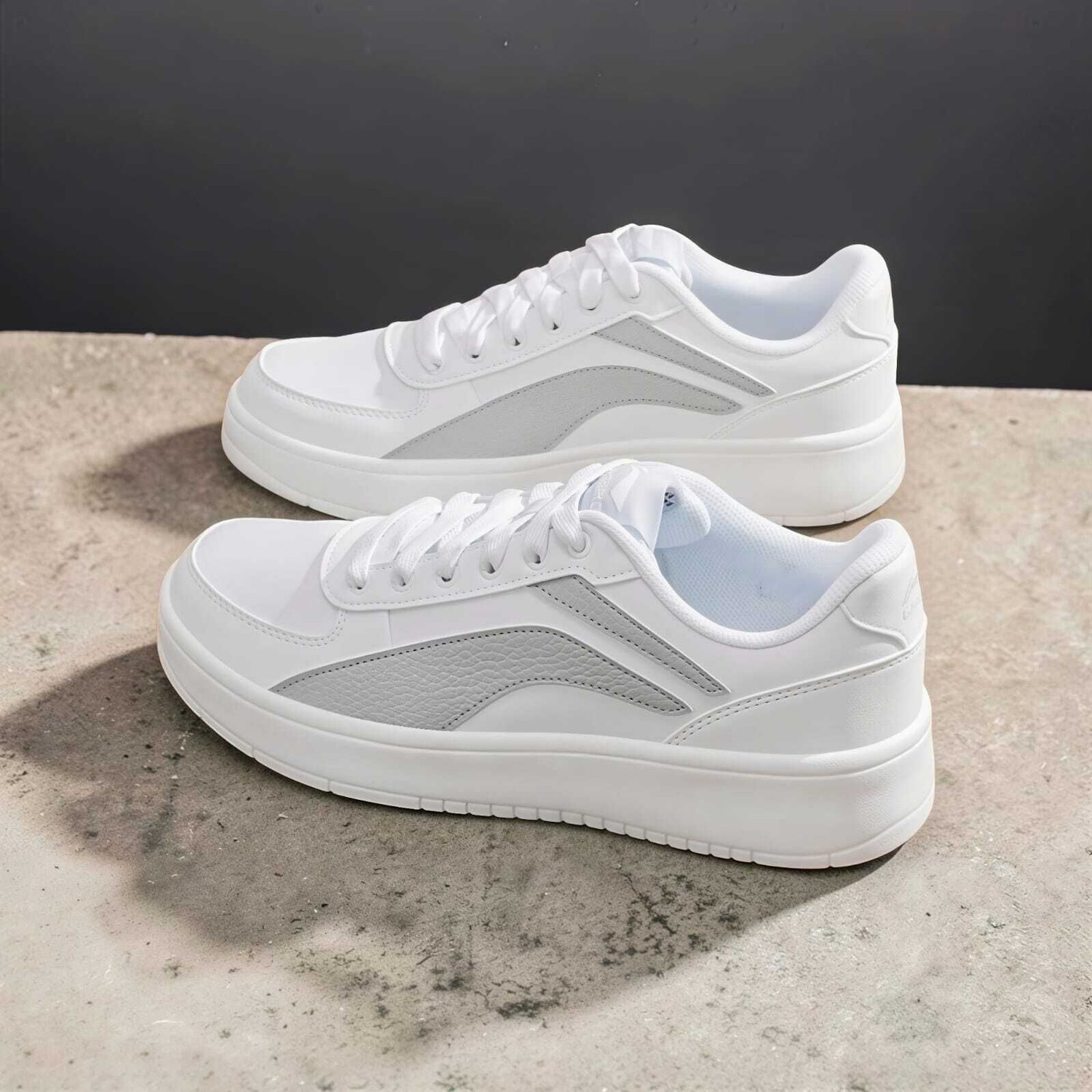Image of KAMBEK Men's White New Stylish and Trendy Shoes New Era Shoes Sneakers For Men (White , 9)