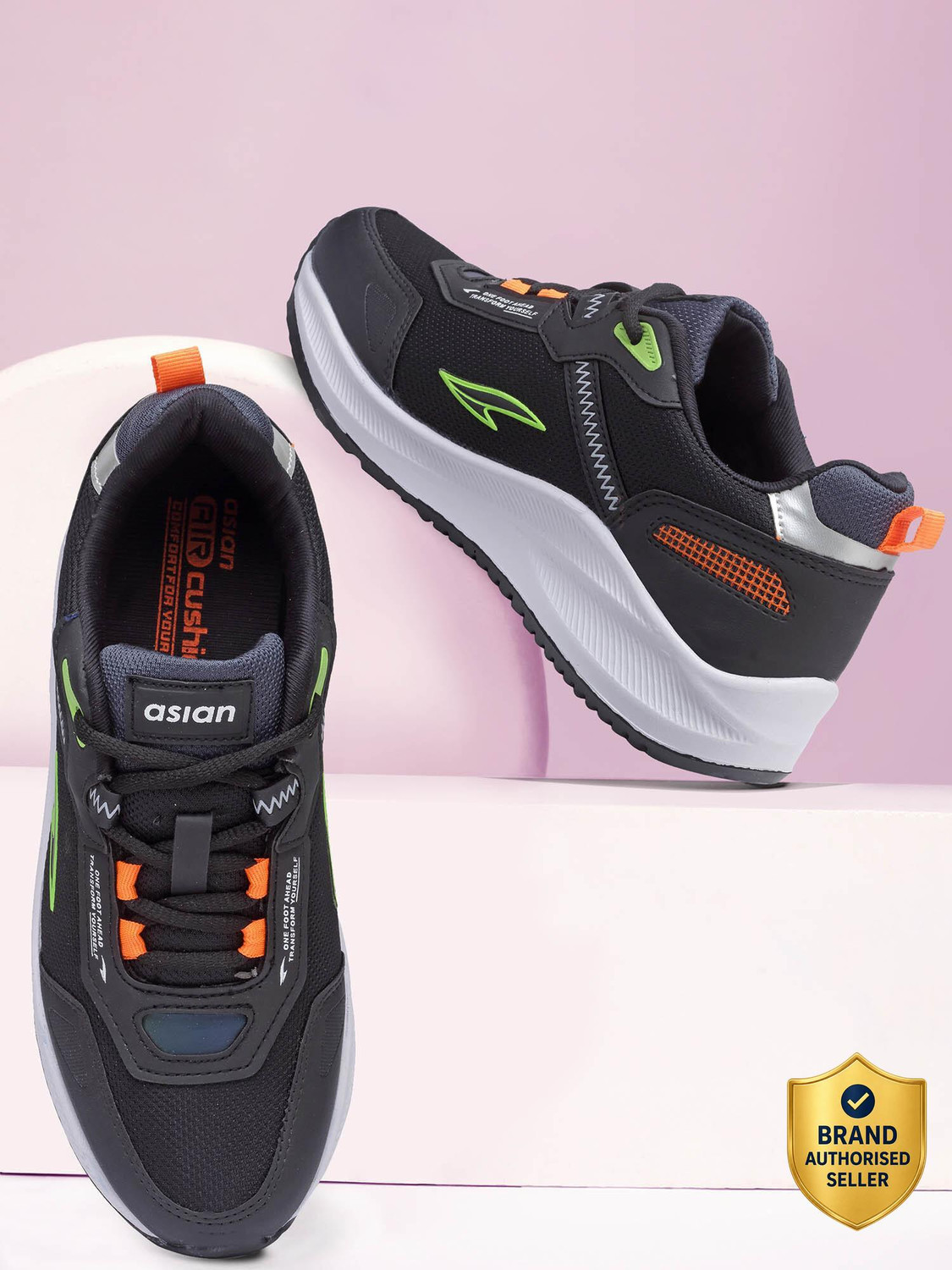 asian Nexon-13 Black Men's Running Shoes - Image 1