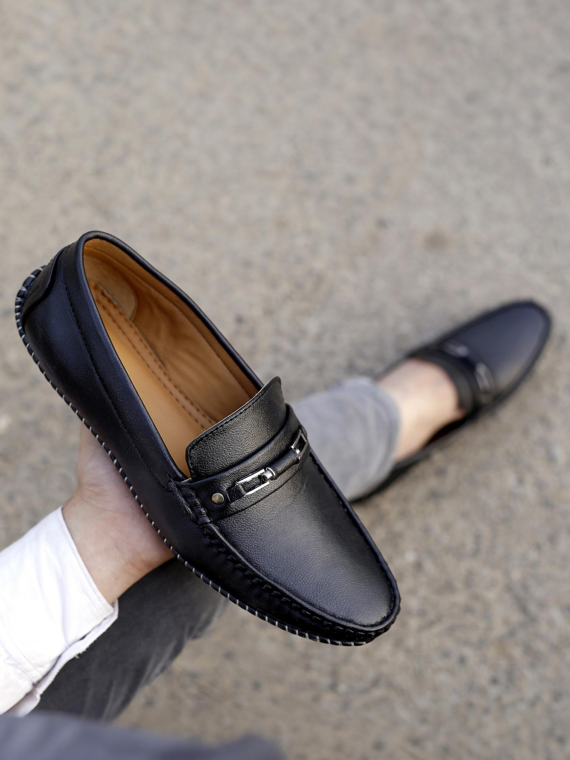 Image of FAUSTO Party Wedding Occasion Festive Comfort Lightweight Slip On Shoes Loafers For Men (Black, 10)