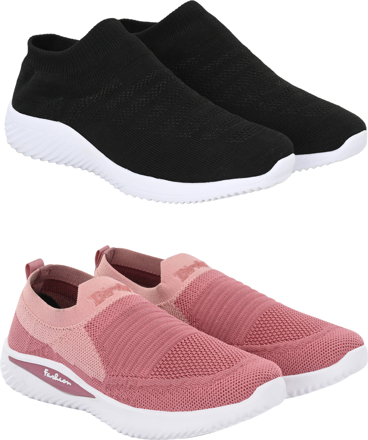 Image of Fabbmate 2 Pair Without Laces Daily use Shoes Canvas Shoes For Women (Multicolor , 6)