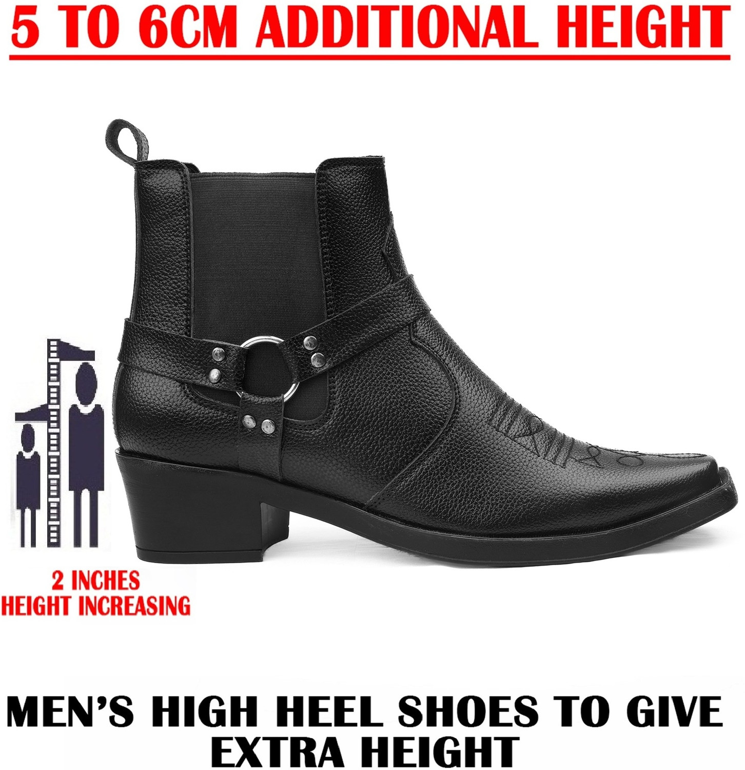 Image of BLOMAX synthetic patent leather elastic side panels black patent Chelsea boots Boots For Men (Black , 6)