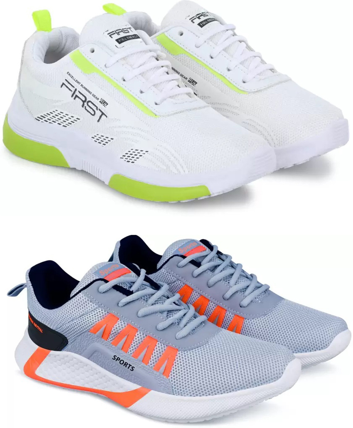 Image of Pennon Sport Shoe LaceUp Lightweight Multicolour Running Shoes For Men Pack Of 3 Running Shoes For Men (Multicolor , 10)